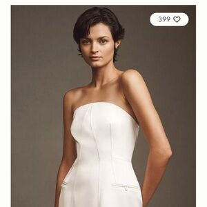 BHLDN CLEAN LINES STRAPLESS MINI DRESS
